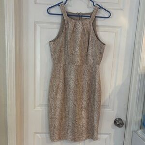 Calvin Klein Beige Patterned Mini Dress